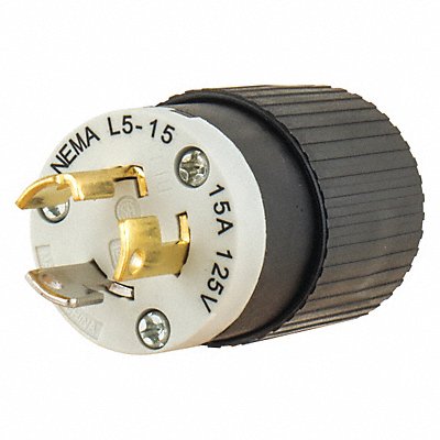 Locking Plug Black/Wht 125VAC 0.5 HP 15A MPN:4721NP