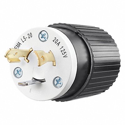 Locking Plug Black/Wht 125VAC 1.0 HP 20A MPN:70520NP