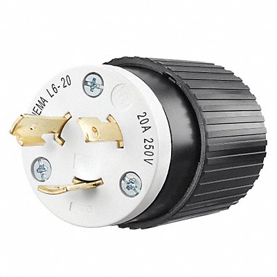 Locking Plug Black/Wht 250VAC 2.0 HP 20A MPN:70620NP