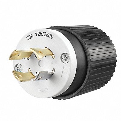 Locking Plug Black/White 125/250VAC 20A MPN:71420NP