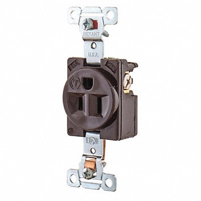 Receptacle Brwn 15A Nylon 0.5 HP 2 Poles MPN:5251