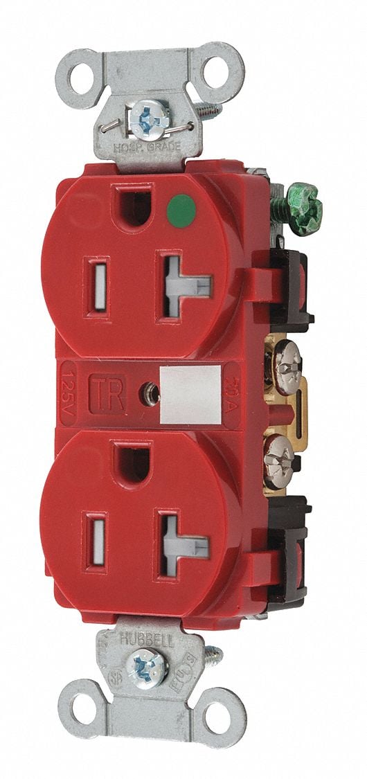 Receptacle Red 125VAC Tamper Resistant MPN:8300HBREDTR