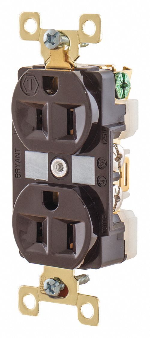 Receptacle Brwn Nylon 0.5 HP 2 Poles MPN:BRY5262