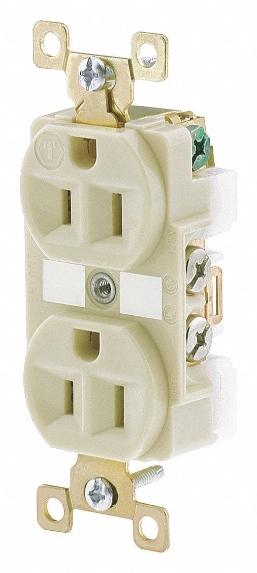 Receptacle Ivory Nylon 0.5 HP 2 Poles MPN:BRY5262I