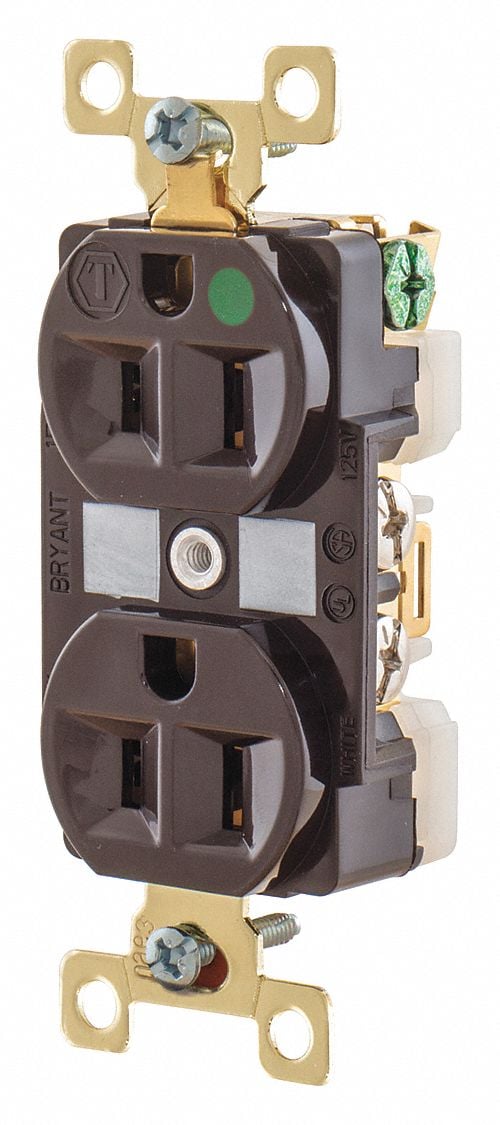 Receptacle Brwn 15A Nylon 0.5 HP 3 Wires MPN:BRY8200