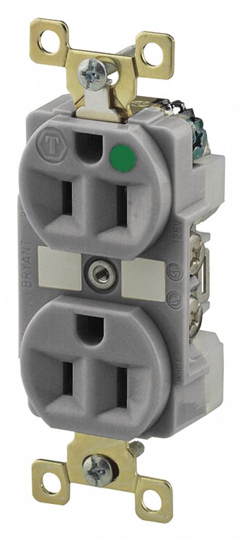 Receptacle Gray 15A 125VAC Illuminated MPN:BRY8200GRYL