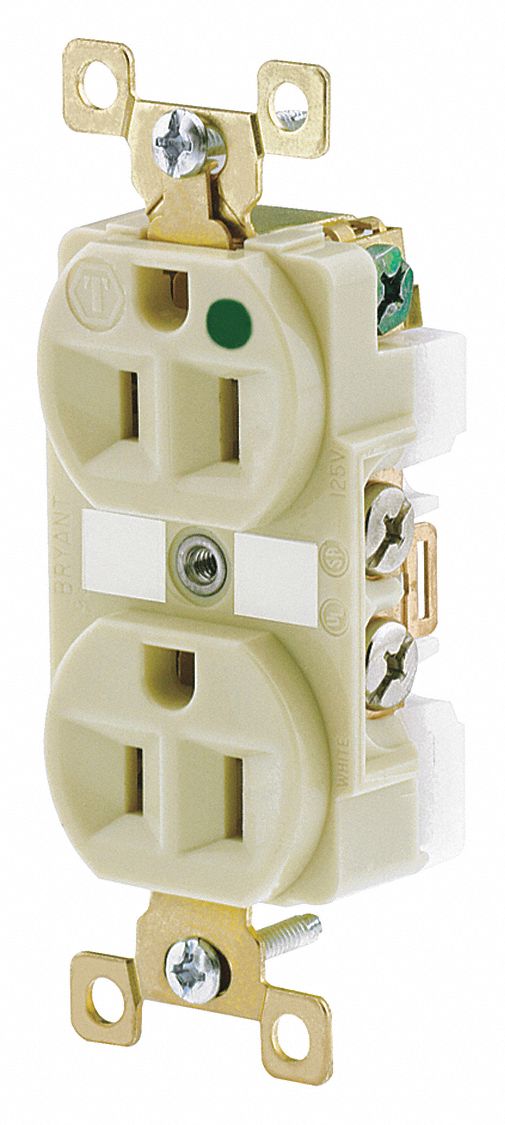 Receptacle Ivory 15A 125VAC Flush Mount MPN:BRY8200I