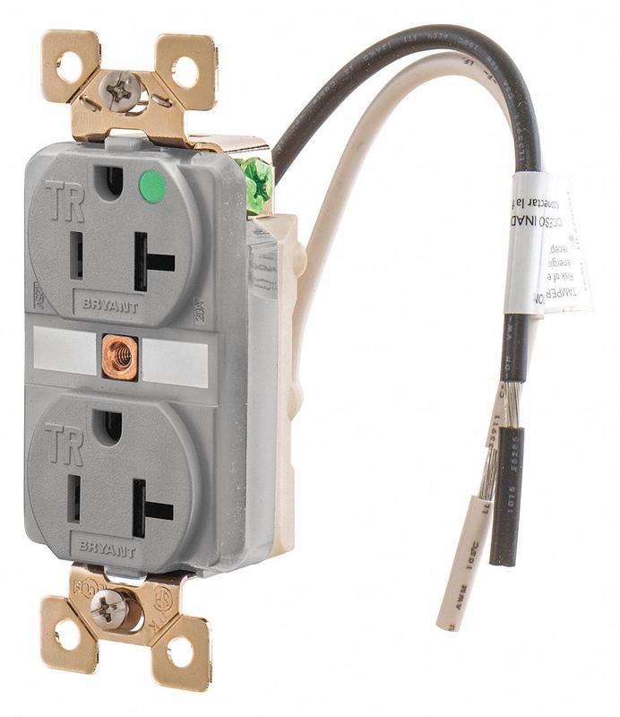 Receptacle 2 Poles 3 Wires Gray 1.0 HP MPN:BRY8300GTR