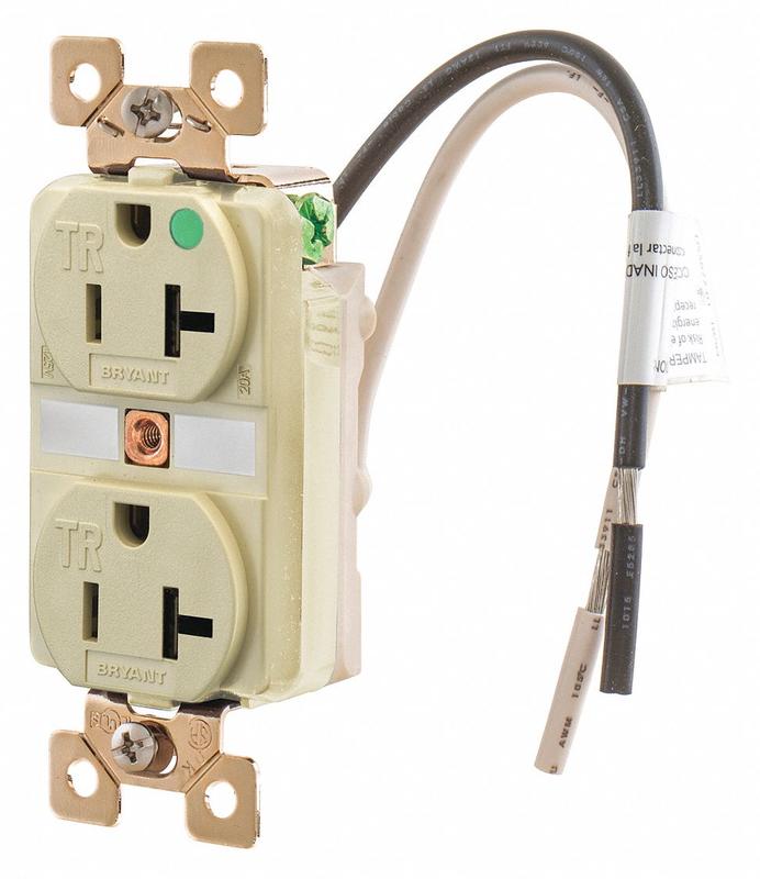 Receptacle 2 Poles 3 Wires Ivory 1.0 HP MPN:BRY8300ITR