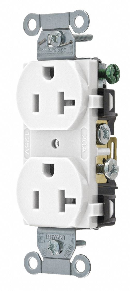 Receptacle White 20A Duplex Outlet Nylon MPN:BRYCRS20W