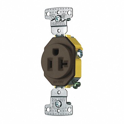 Receptacle Brown 125VAC Mounting Flush MPN:BRYRR201