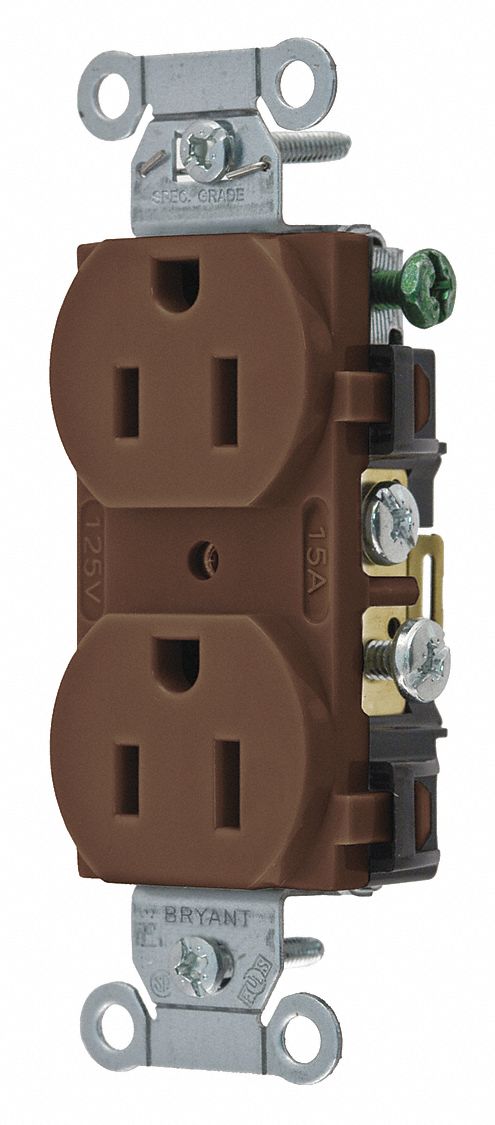 Receptacle Brwn 15A Duplex Outlet 125VAC MPN:CBRS15