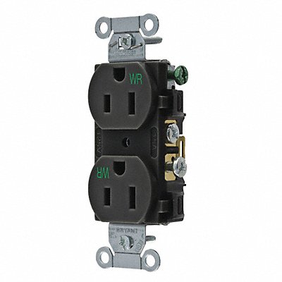 Receptacle Blk Nylon 5-15R NEMA Config. MPN:CBRS15BLKWR