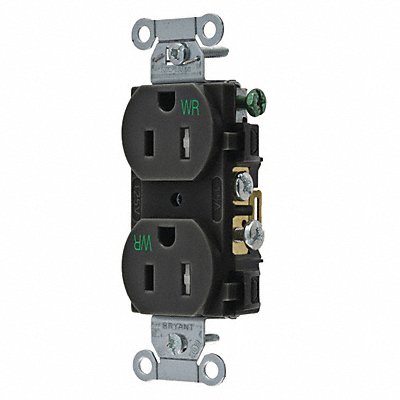 Receptacle Black 125VAC Tamper Resistant MPN:CBRS15BLKWRTR