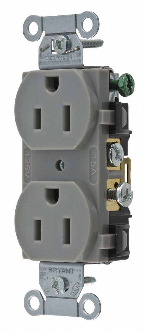 Receptacle Gray 15A Duplex Outlet Nylon MPN:CBRS15GRY