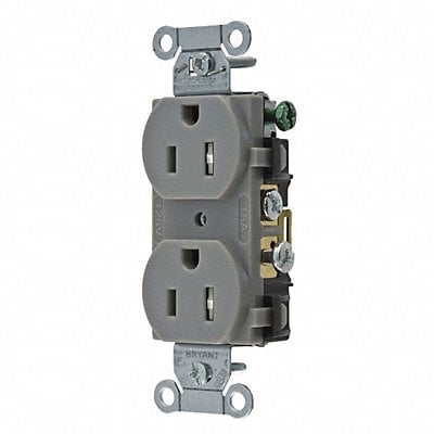 Receptacle Gray 15A Nylon 0.5 HP 2 Poles MPN:CBRS15GRYWRTR