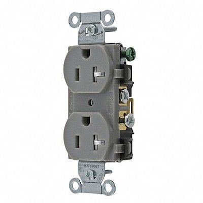 Receptacle Gry 20A 125VAC Tamper Resist. MPN:CBRS20GRYTR