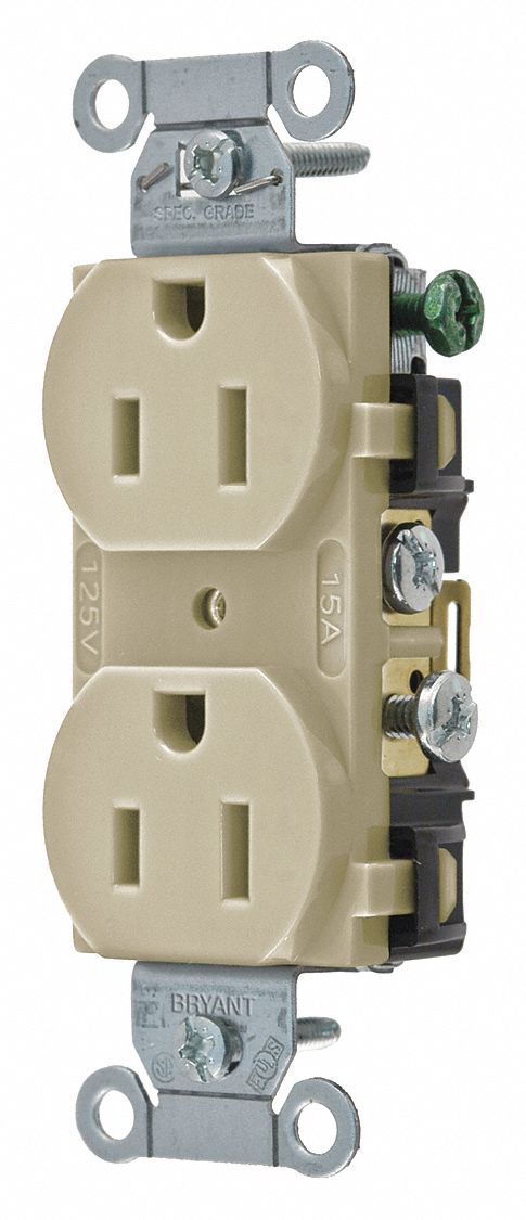 Receptacle Ivory 15A 125VAC Side Winning MPN:CRS15I