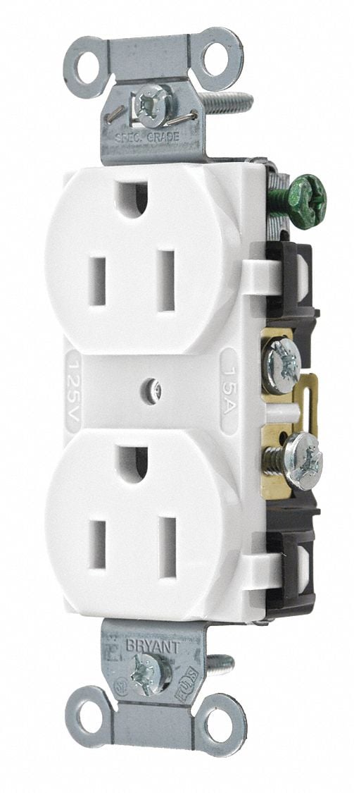 Receptacle White 15A 125VAC Side Winning MPN:CRS15W