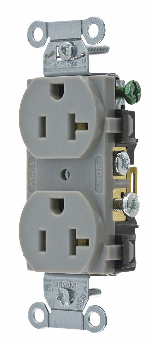 Receptacle Gray 20A 125VAC Side Winning MPN:CRS20GRY