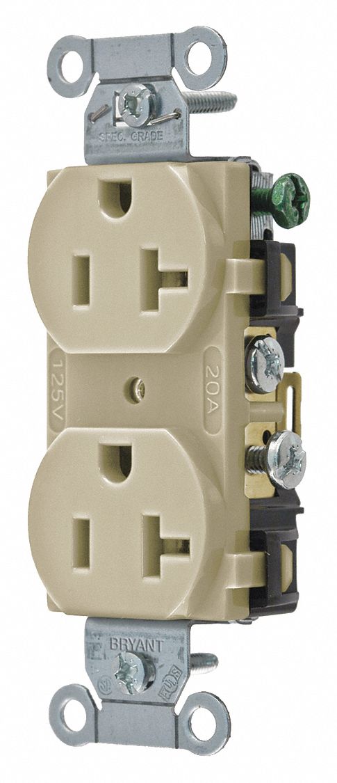 Receptacle Ivory 20A 125VAC Side Winning MPN:CRS20I