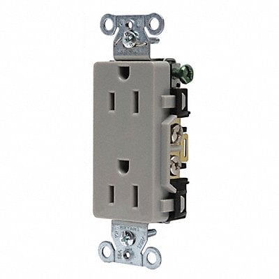 Receptacle Gray 15A Flush Mount 125VAC MPN:DRS15GRY