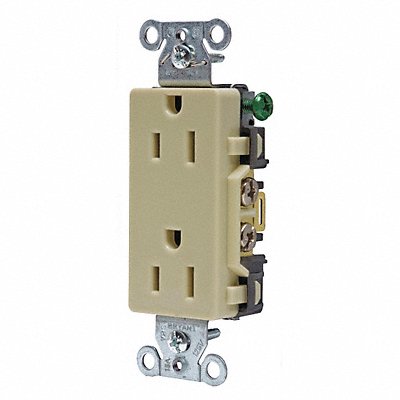 Receptacle Ivory 15A Flush Mount 125VAC MPN:DRS15I