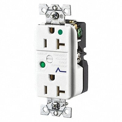 Receptacle White 20A Audible Alarm Nylon MPN:SP83WA