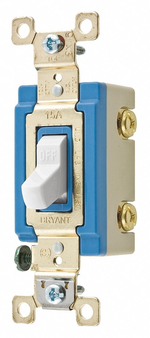 Wall Switch 15A White 2-Pole Type Toggle MPN:4802W