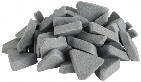 Triangle Tumbling Media: Ceramic Carrier, Ceramic Abrasive, 3/8