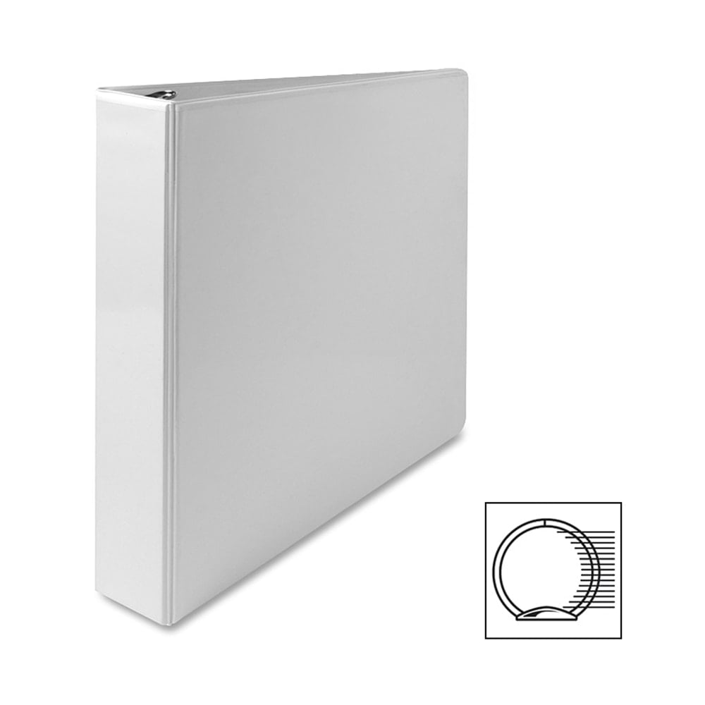 Sparco Premium View 3-Ring Binder, 1 1/2in Round Rings, 96% Recycled, White (Min Order Qty 8) MPN:19651