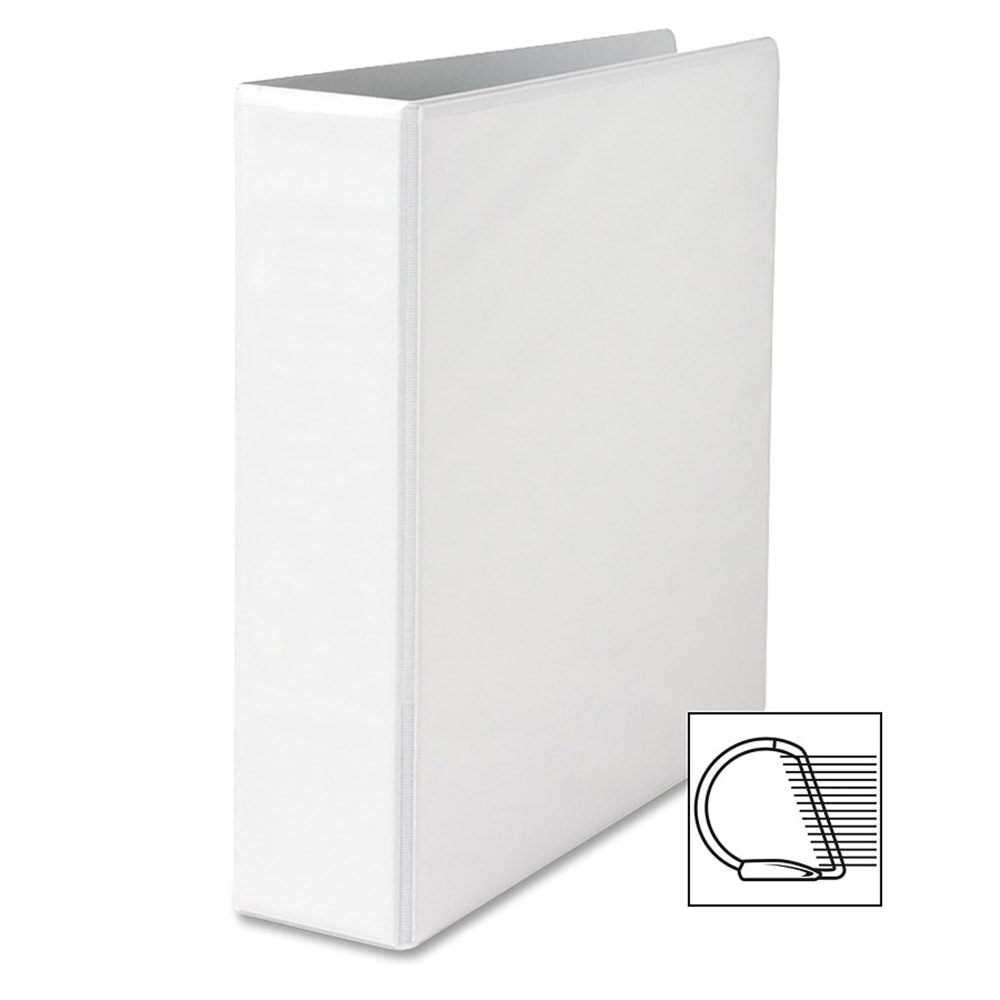 Sparco Locking View 3-Ring Binder, 2in D-Rings, 44% Recycled, White (Min Order Qty 4) MPN:26959