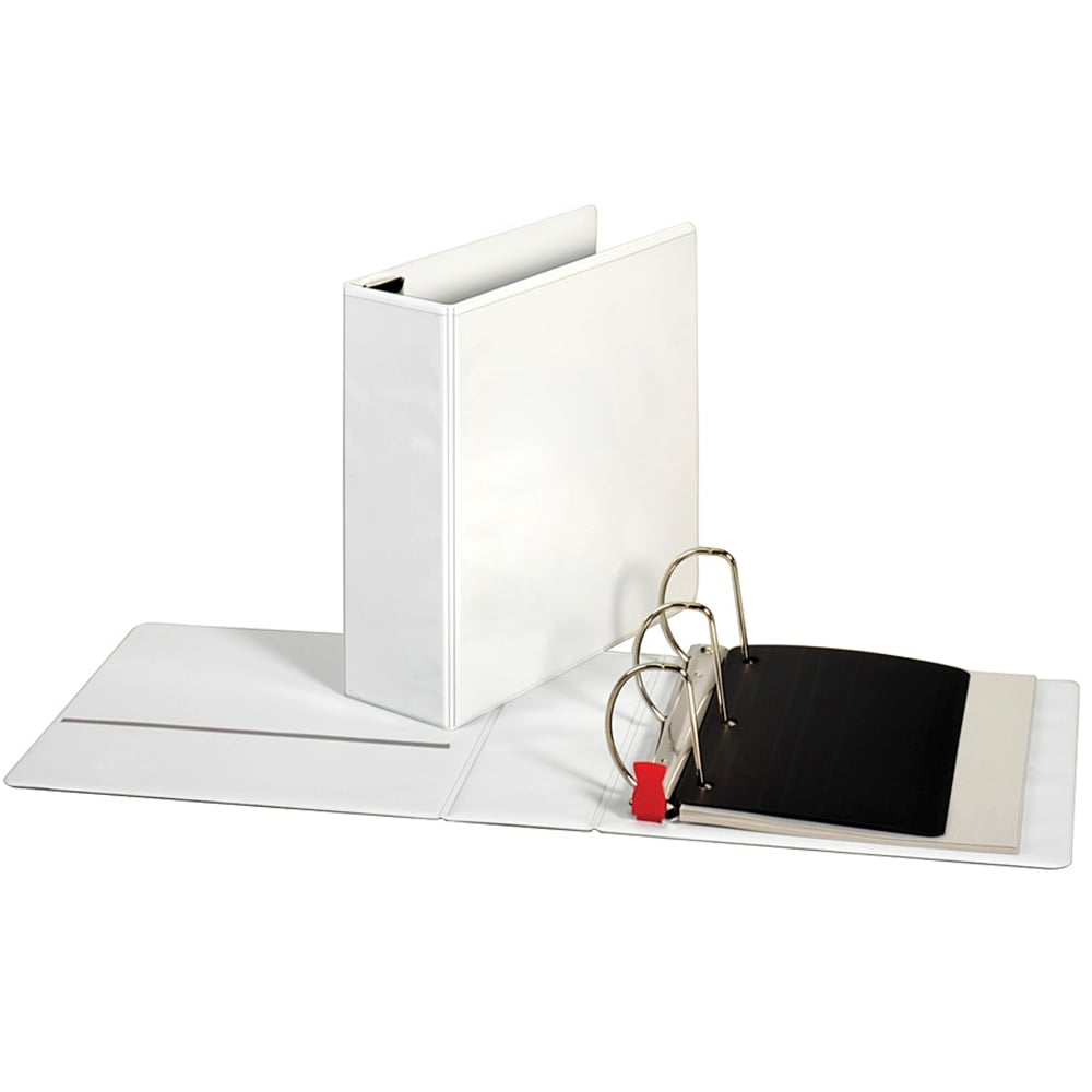 Sparco Locking View 3-Ring Binder, 4in D-Rings, 44% Recycled, White (Min Order Qty 3) MPN:26963