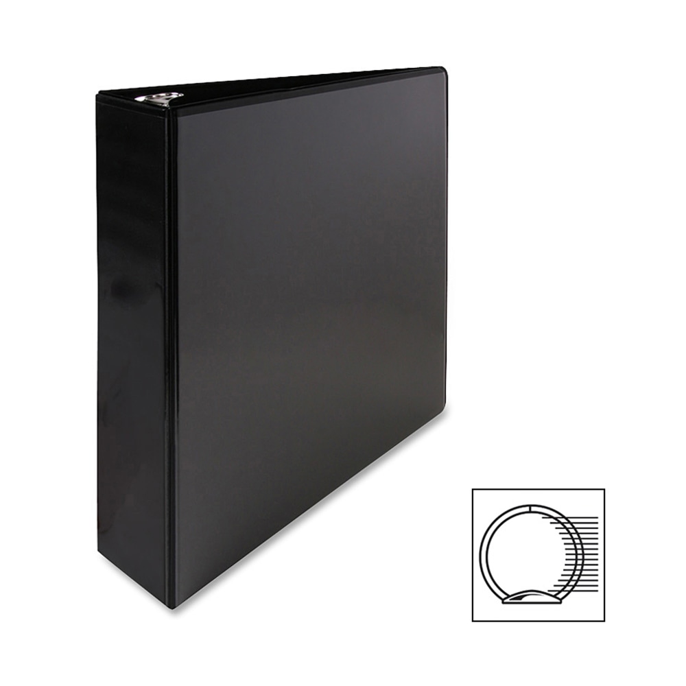 Sparco Premium View 3-Ring Binder, 2in Round Rings, Black (Min Order Qty 8) MPN:68020