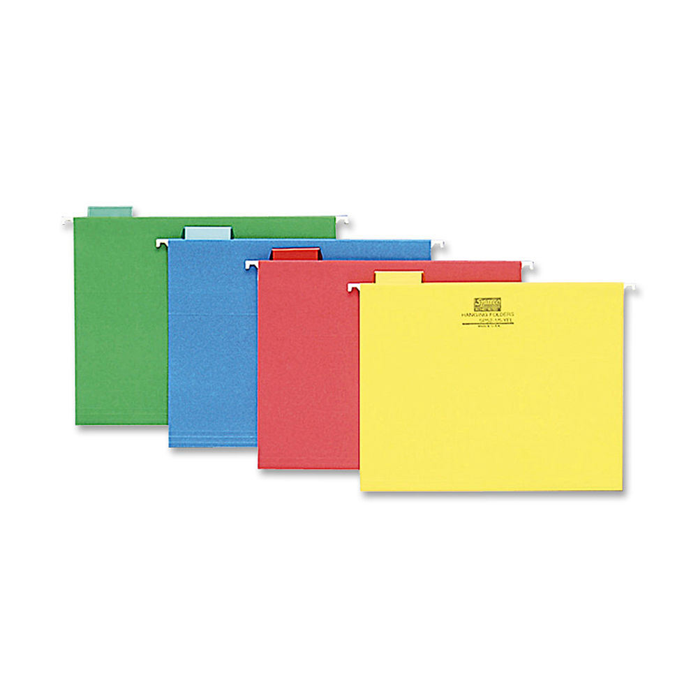 Sparco 1/5-Cut Color Hanging File Folders, Letter Size, Assorted, Box Of 25 (Min Order Qty 3) MPN:5215AST