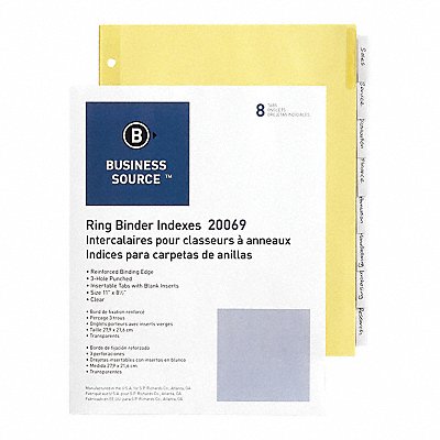 Dividers Insert 8-Tab Clear MPN:20069