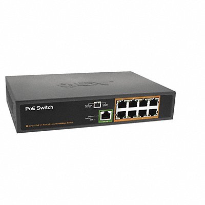 PoE Switch Camera Inputs 8 5-13/16 L MPN:POE-SW801