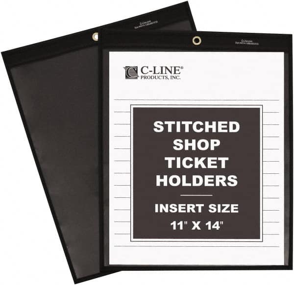 25 Pc Stitched Shop Ticket Holder: Clear MPN:45114