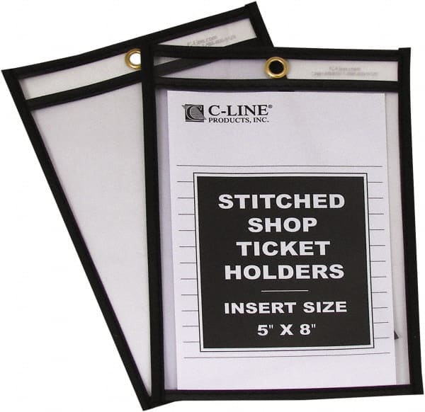 25 Pc Stitched Shop Ticket Holder: Clear MPN:46058