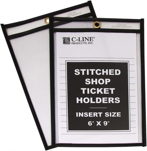 25 Pc Stitched Shop Ticket Holder: Clear MPN:46069