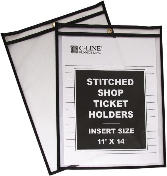 25 Pc Stitched Shop Ticket Holder: Clear MPN:46117