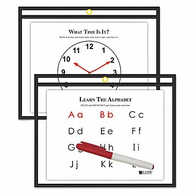 Pocket Dry Erase 9 x 12 Black MPN:40711