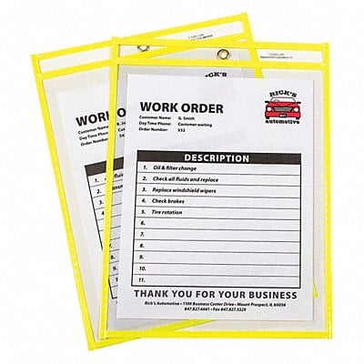 Shop Ticket Holder Yellow 9 x 12 PK15 MPN:43916