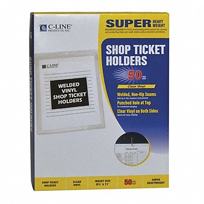 Shop Ticket Holder Clear 8.5 x 11 PK50 MPN:80911