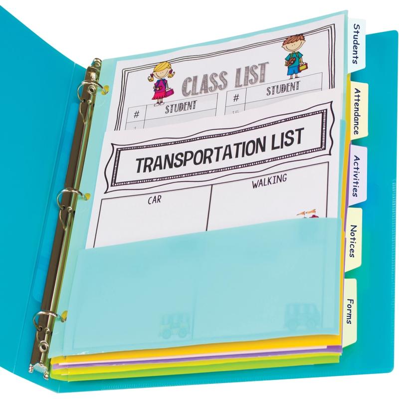 C-Line Bright Multi-pocket 5-tab Index Dividers - 5 Write-on Tab(s) - 5 Tab(s)/Set - Letter - 8.50in Width x 11in Length - 3 Hole Punched - Green Polypropylene, Orange, Purple, Yellow, Turquoise Divider - 5 / Set (Min Order Qty 6) MPN:07650