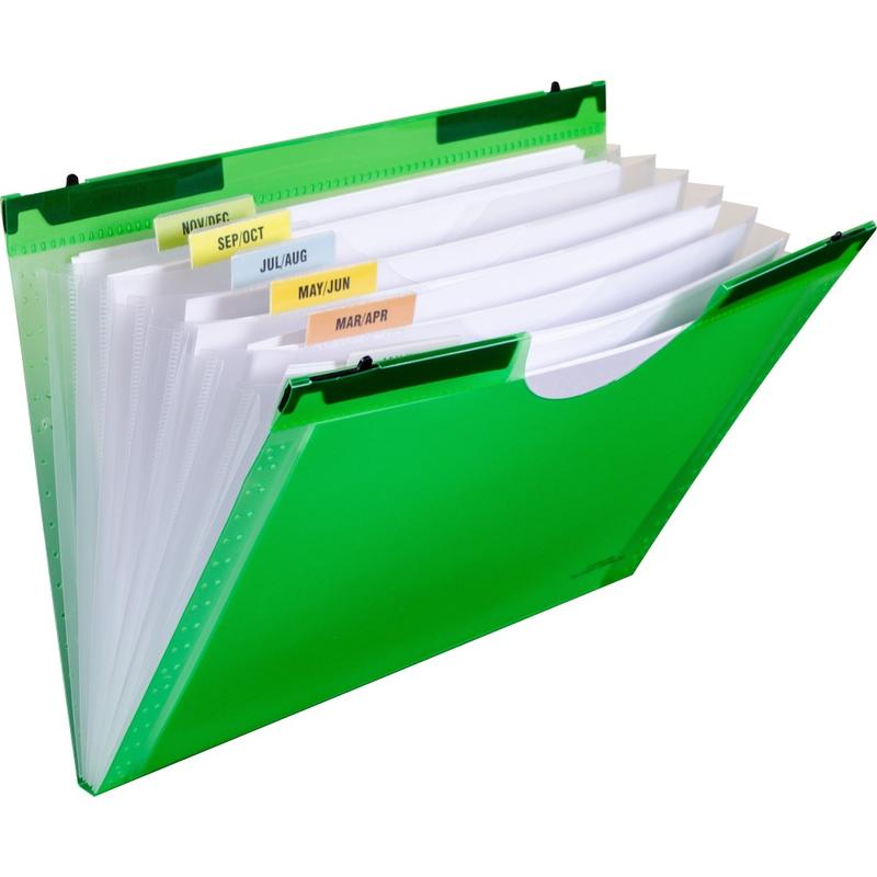 C-Line Fashion Letter Expanding File - 8 1/2in x 11in - 7 Pocket(s) - Green - 1 Each (Min Order Qty 8) MPN:58203