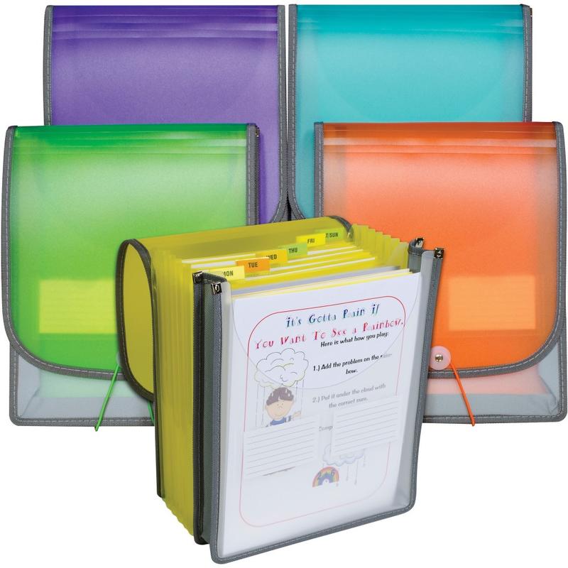 C-Line CLI-58700 Letter Organizer Folder - 8 1/2in x 11in - 400 Sheet Capacity - 7 Front, Internal Pocket(s) - Assorted - 1 Each (Min Order Qty 7) MPN:58700