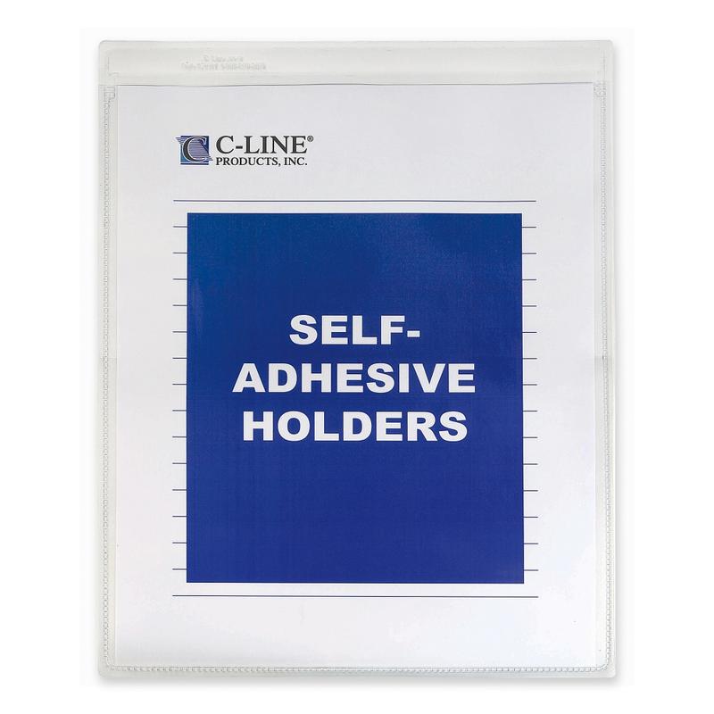 C-Line Self-Adhesive Seal Shop Ticket Holders, 8 1/2in x 11in, Box Of 50 (Min Order Qty 2) MPN:70911