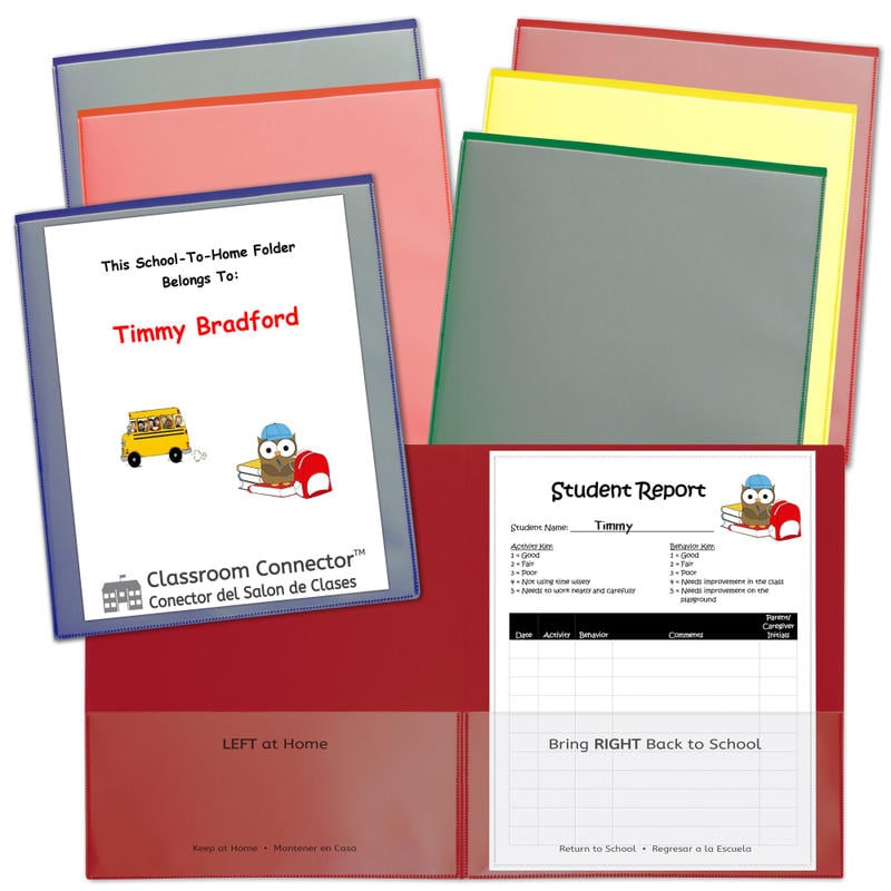 C-Line Classroom Connector Folders, Letter Size, Assorted Colors, Pack Of 6 (Min Order Qty 5) MPN:32010