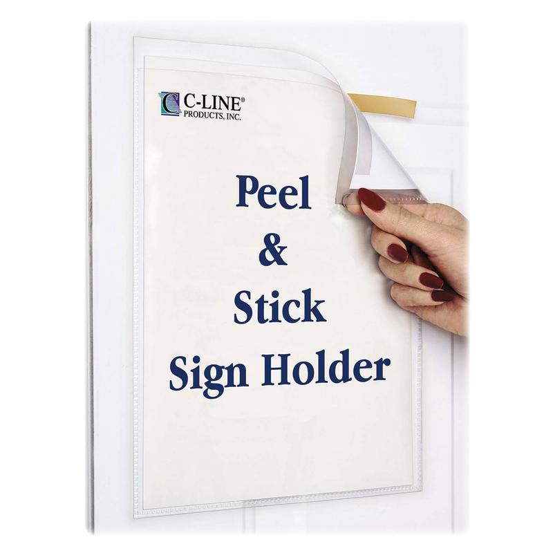 C-Line Peel/Stick Pockets With Antimicrobial Protection, Letter Size, Clear, Pack Of 10 (Min Order Qty 9) MPN:36911